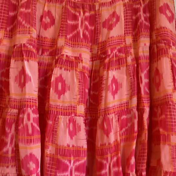 Anthropologie Danielle Duer Tiered Mini Skirt Womens Small Tangerine Fairycore - Picture 2 of 14